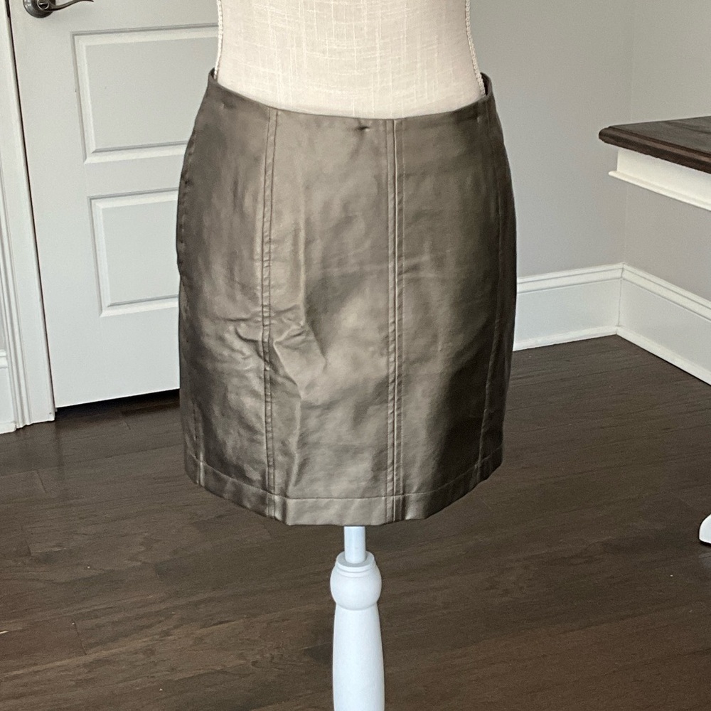 Hem & Thread Metallic Mini Skirt